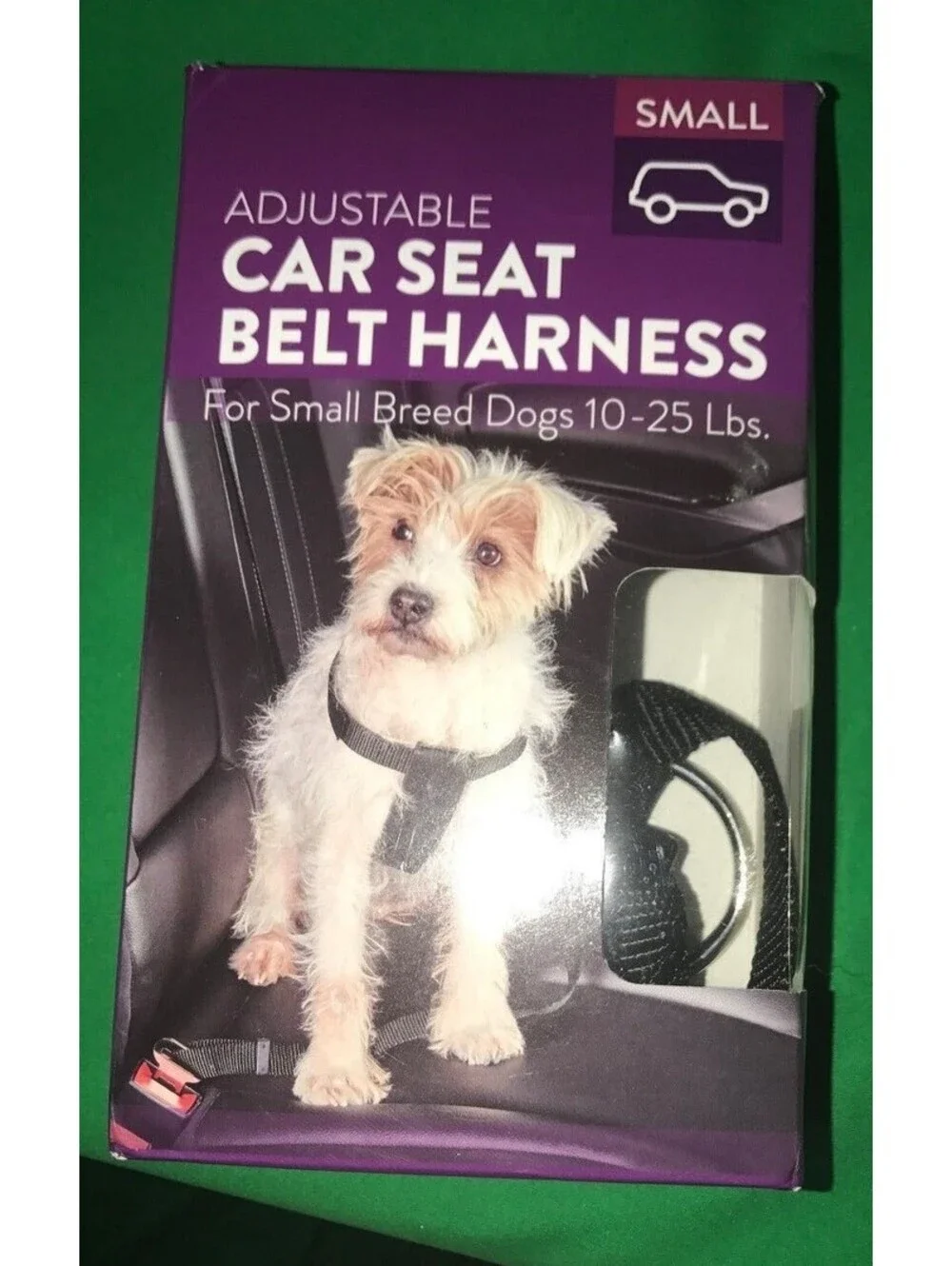 PET ADJUSTABLE CAR SEAT BELT HARNESS BLACK SMALL BREED 10-25 LBS